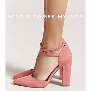 Forever 21 Faux Suede Mauve Strapped Heels